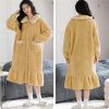 51xdm001JNL.jpg JSEIAJB Plush Pajama Dress Cardigan Bathrobe Pajamas Pajamas Women's Autumn And Winter Long Thickened