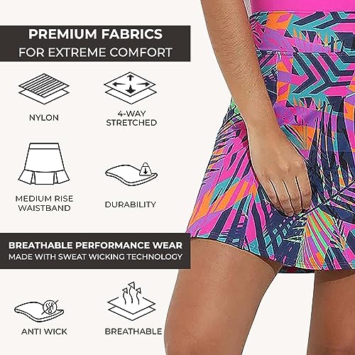 51zJb9azoL.jpg Ultimate Women's Active Performance Dri Fit Skirt - A-line Tennis and Golf Skort w/Shorts & Pockets for Sports