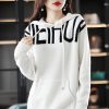 Women 100% Cashmere Wool Products Ladies Dress Knit Long Hooded Sweater Solid Slim Fit Cashmere Dress