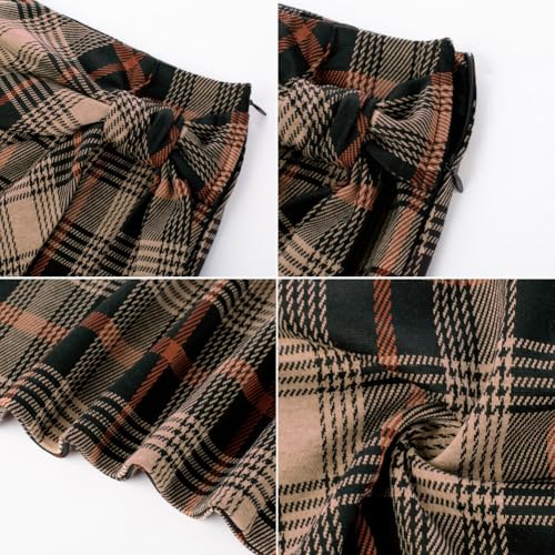 Women's Plaid Skirt Elastic High Waist Bow Tie Stretch Bodycon Pencil Mini Skirts