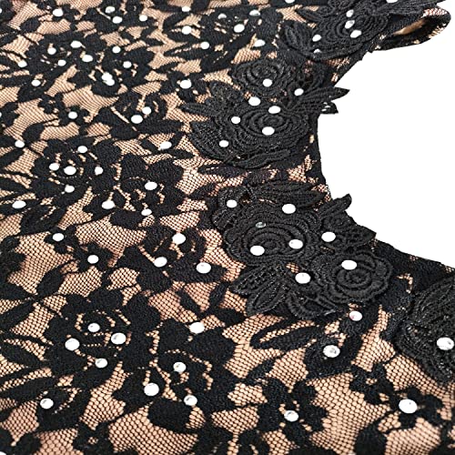 619lMBdV5IL.jpg Ice Figure Skating Dress Girls Women Black and Red Lace Long Sleeve Competition Dress