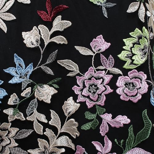 61qfgivFGML.jpg Women's Long Sleeveless Embroidered A-line Dress